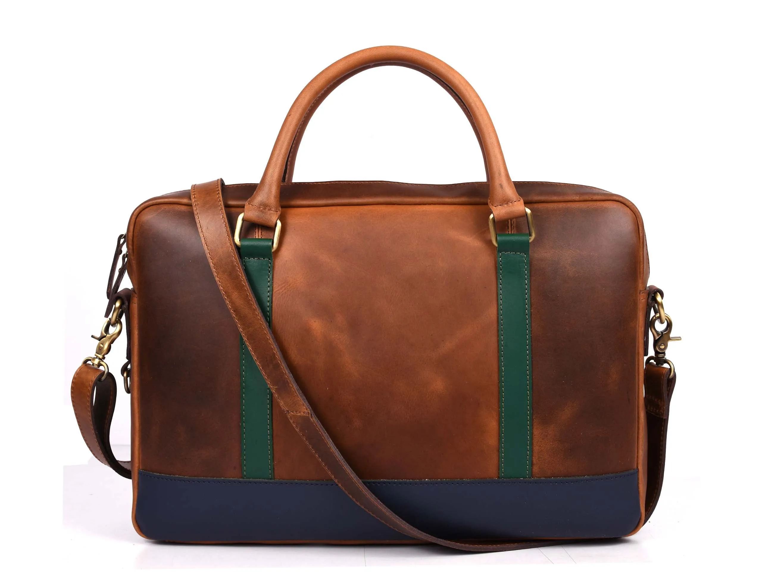 Tolredo Leather Leather Office Bag - Caramel Brown