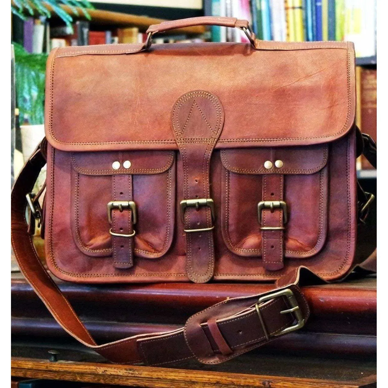 Top Grain Leather Briefcase Bag