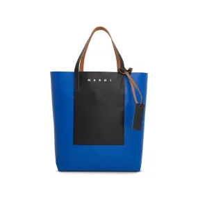 Tribeca Shopping Bag with Front Pocket in Royal Blue/Black