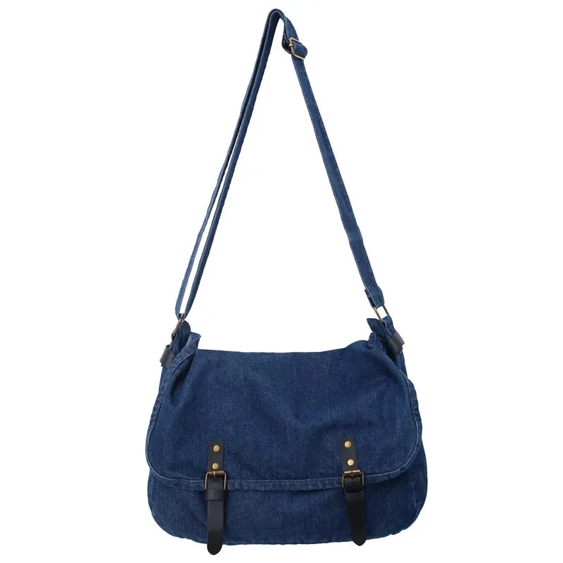 Uniwim Denim Women's Bag New Eco Reusable Ladies Handbags Canvas Shopping Travel Shoulder Bags Unisex Jeans Crossbody Bag Shoppers