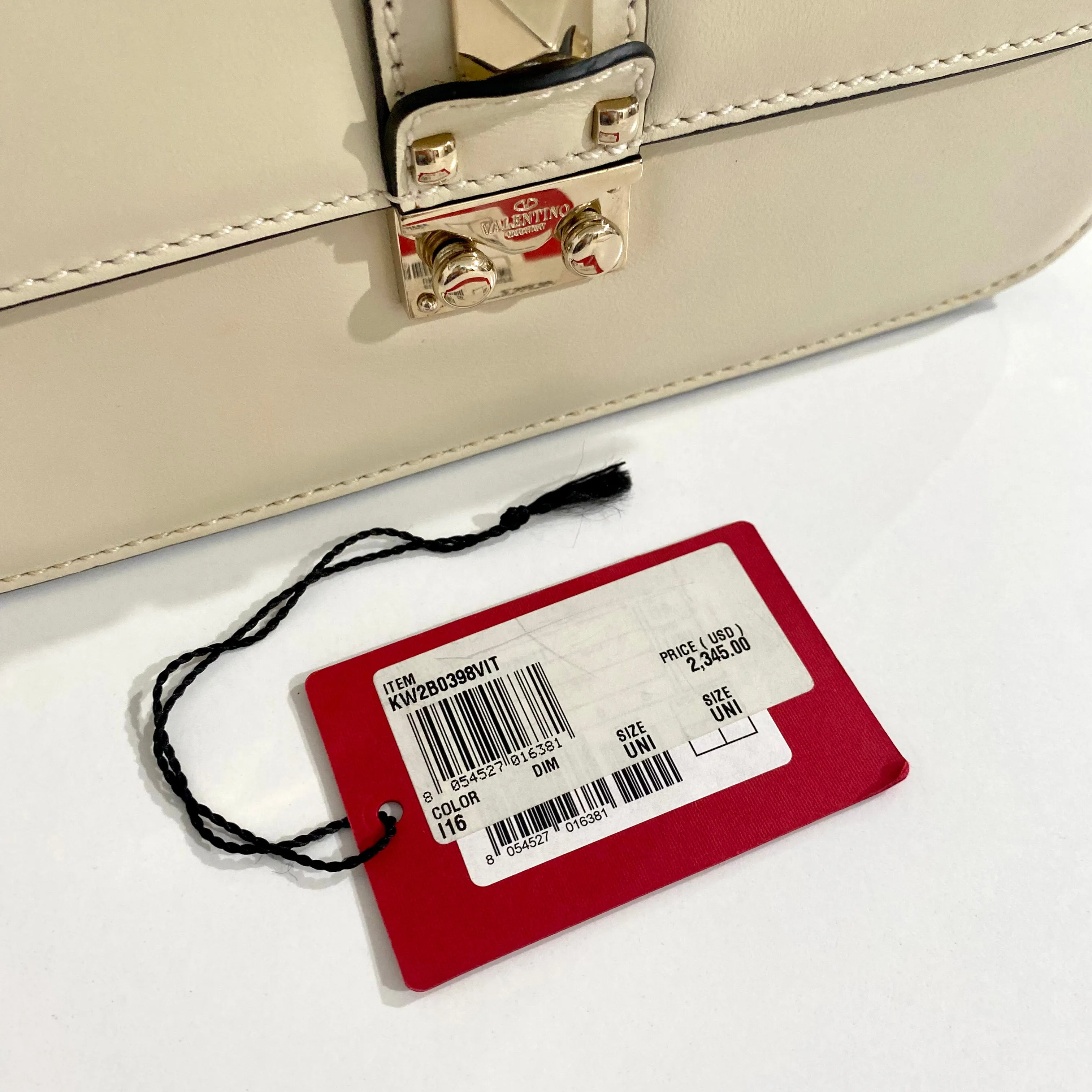 Valentino Cream Glam Lock Flap Bag