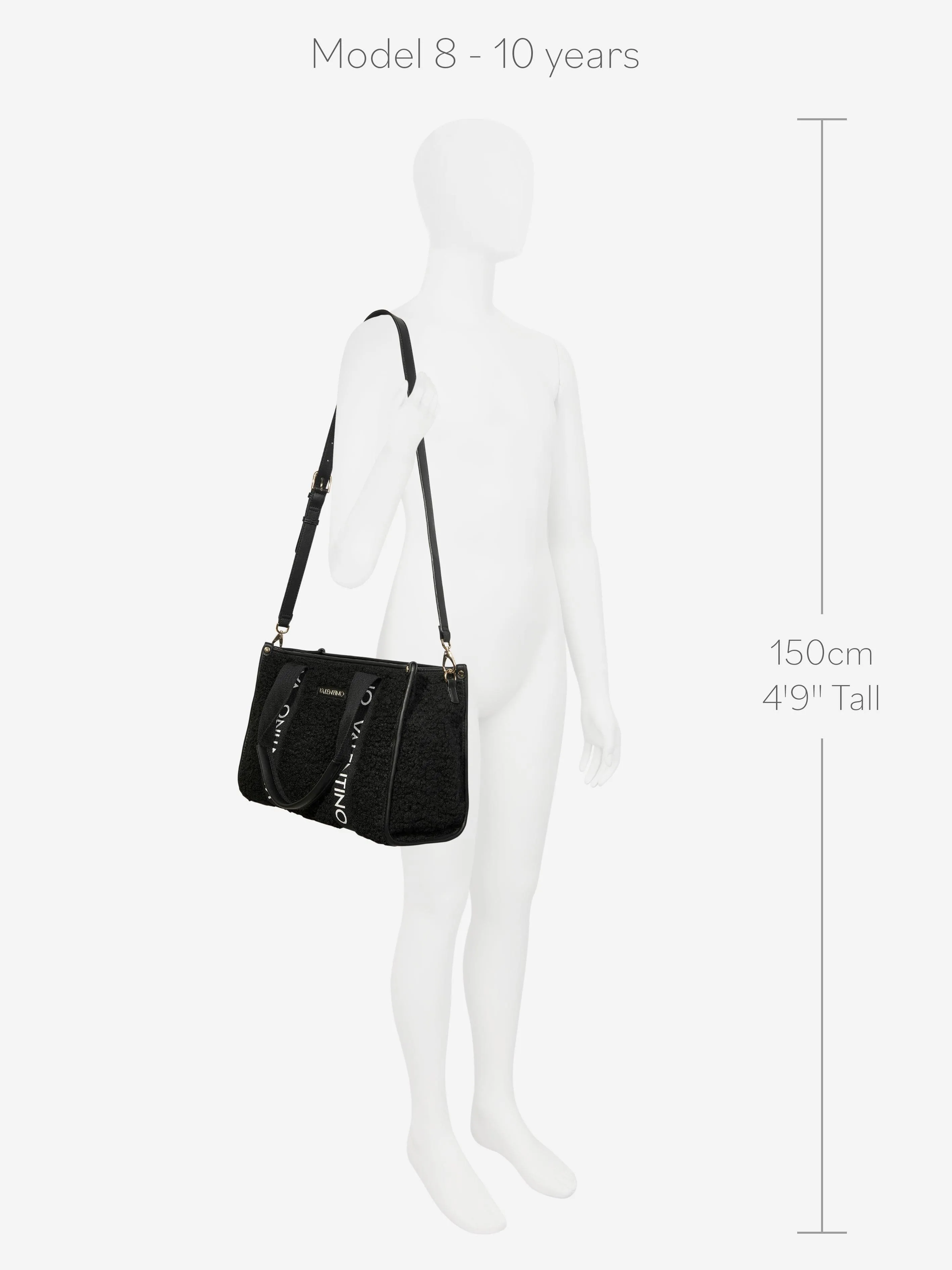 Valentino Girls Special Camy Shopping Bag in Black (W:37cm)