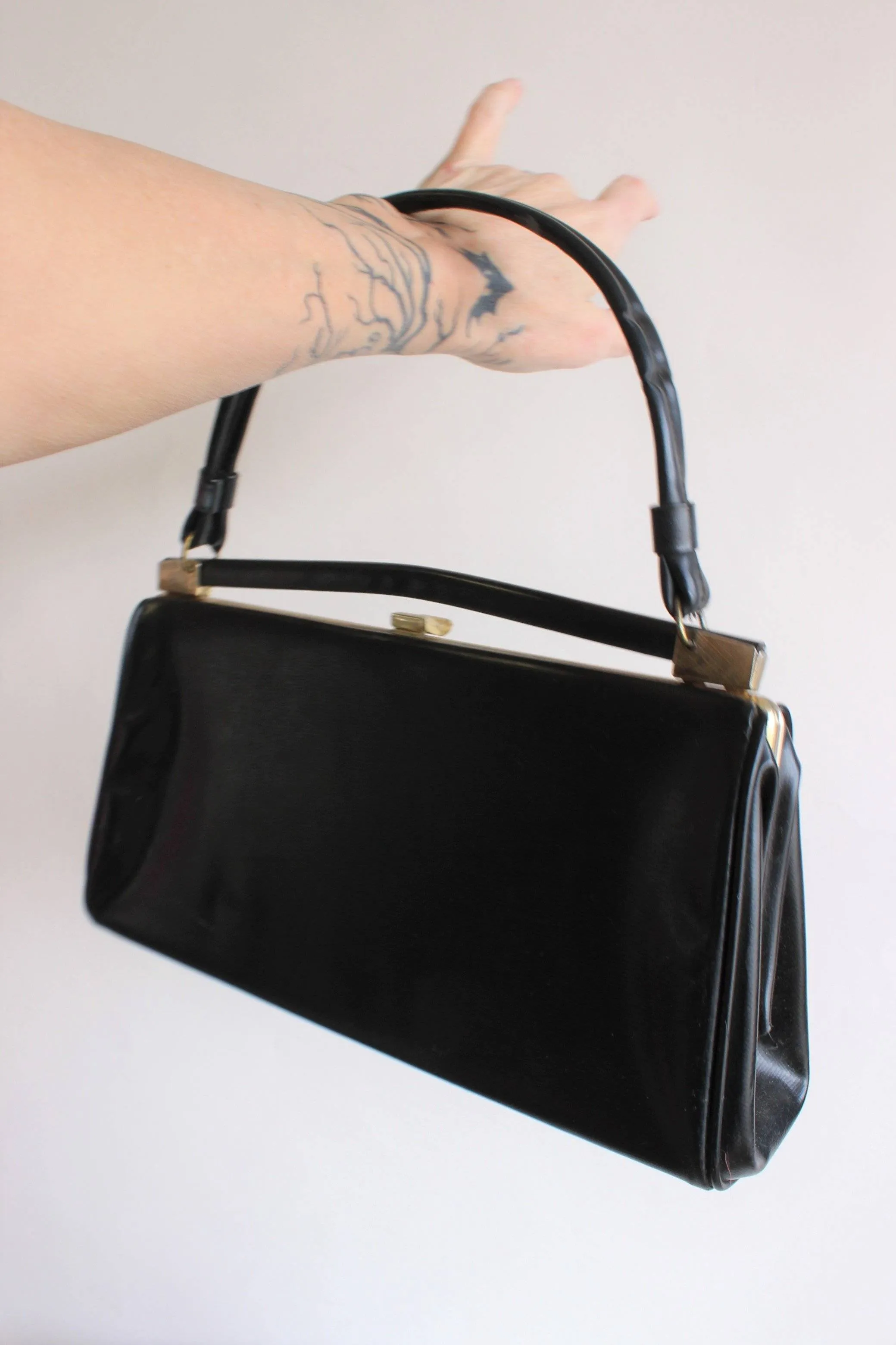 Vintage 1960s Black Honey Bag Purse