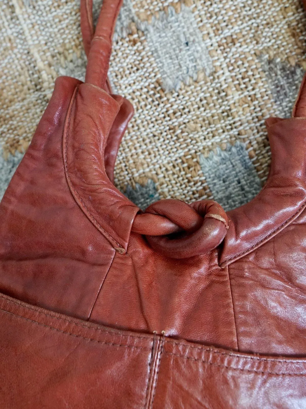 Vintage Cinnamon Hobo Leather Bag