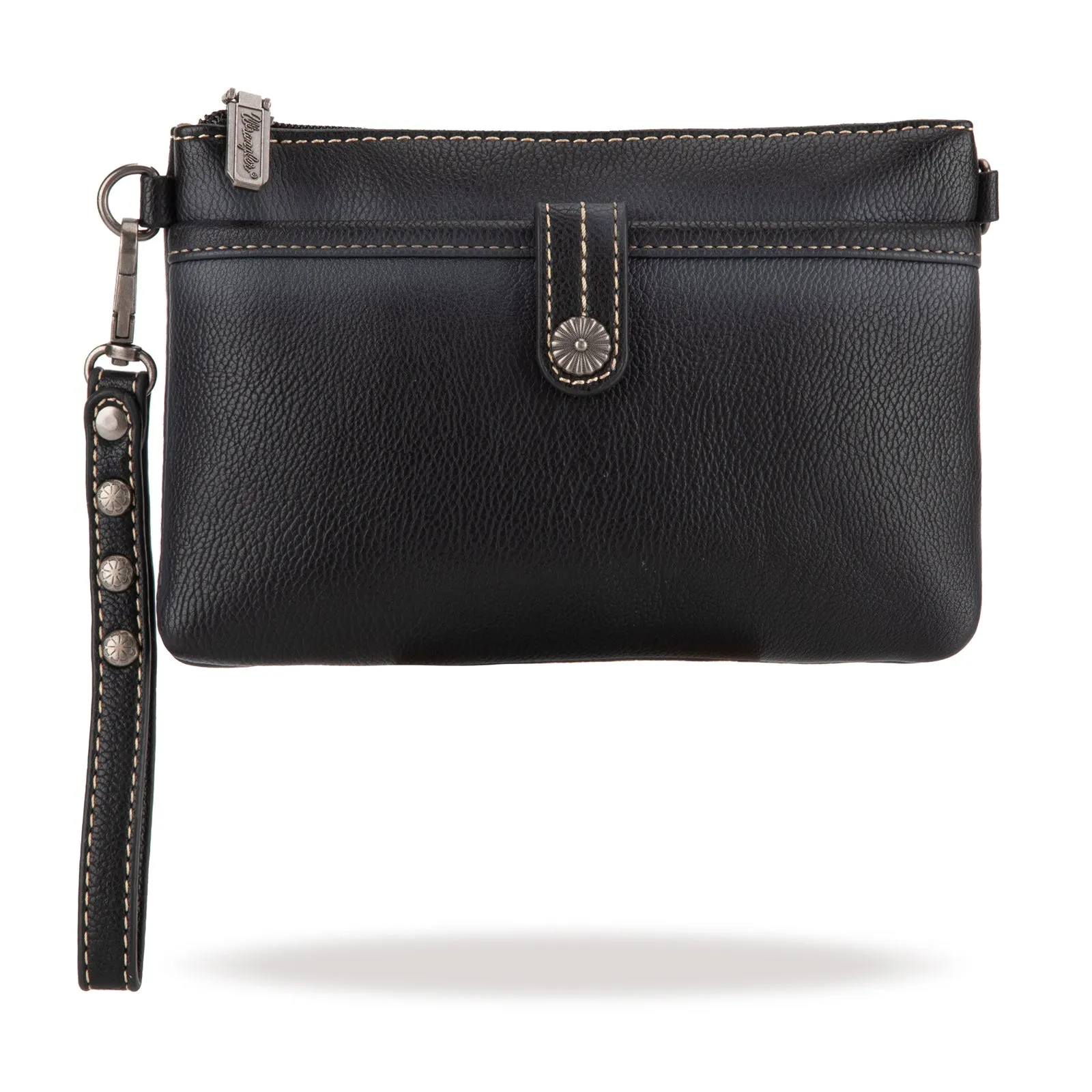 WG86-181 Wrangler Clutch/ Wristlet Crossbody Bag Collection - Black-Black