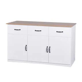 White Buffet Cabinet withStorage, Kitchen Sideboard with 3 Doors and 3 Drawers, Coffee Bar Cabinet,Storage Cabinet Console Table for Living Room