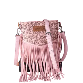 Wrangler Women's Embossed Fringe Peach Crossbody