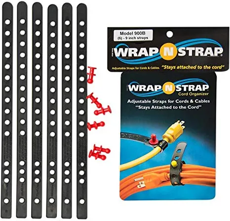 Wrap N Strap 906B 6” Instrument Cord Organizer Straps,  2 -Sets of Six