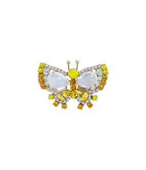 Yellow Opal Butterfly Brooch - Limited Edition of 25