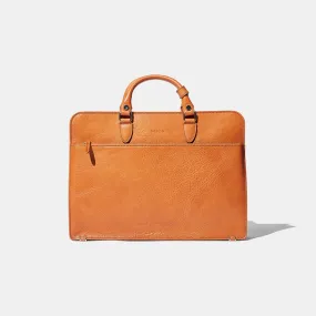 Zip Briefcase - Tan Grain Leather by Baron