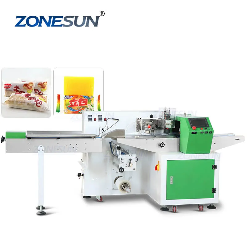 ZONESUN ZS-ZB350X Automatic Servo Motor Toilet Soap Cookie Candy Horizontal Pillow Flow Packing Machine